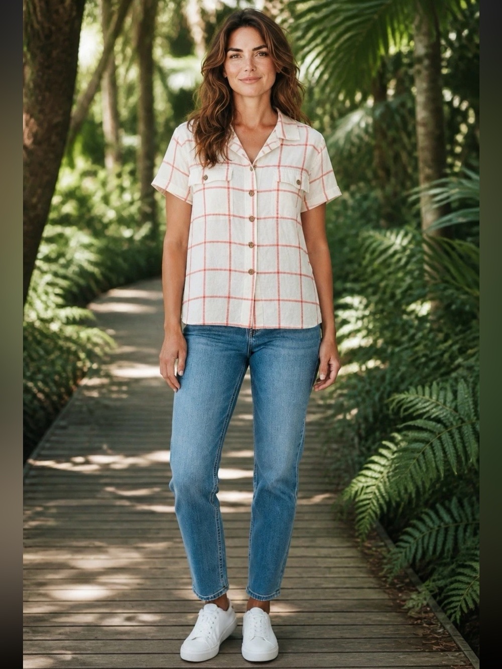 Women’s artisan hemp untucked camp shirt